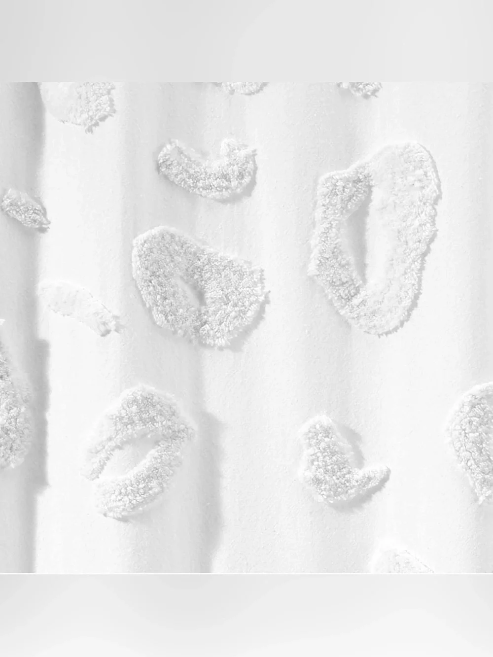 Nicole Miller Celina Fabric Raised Leopard Print Shower Curtain & Clear Liner